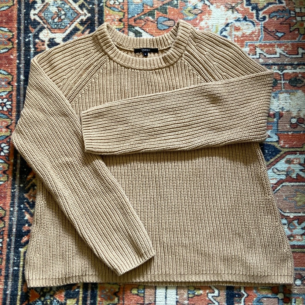 Quince Organic Cotton Fisherman Crew Sweater